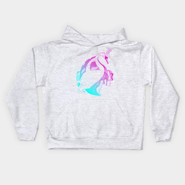 Dual Color Swan Queen Kids Hoodie by kenallouis